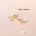 thumbnail image 4 of 14k Yellow Gold Pink & Clear Cubic Zirconia Flower Screw Back Earrings for Girls, 4 of 8