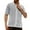 Silver, variant on MIXUE Mens Casual Button Down Shirts Solid Color Lapel Summer Fashion Short Sleeve Shirt Tops Daily-Wear,Blue,S