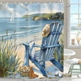 thumbnail image 2 of Summer Beach Coastal Shower Curtain Blue Sea Ocean Landscape Scenery Hawaii Waves Seaside Bathroom Accessories Set Decor Beachy Recliner Chair Waterproof Fabric 12 Hook-60"W x 72"L (Pack of 1), 2 of 7