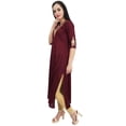 thumbnail image 3 of Bimba Womens Rayon Designer Maroon Embroidery A-Line Kurta Tunic With Pocket-26, 3 of 9
