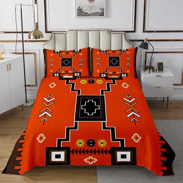 Erosebridal Bohemian Aztec Coverlet Set King,Geometric Bedding Set,Tribal Bedroom Decor