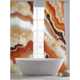 thumbnail image 5 of Marble Texture Sheer Curtains 84 Inches Long 2 Panels Orange White Watermark Watercolor Light Filtering Semi Sheer Window Curtains Drapes for Bedroom Living Room 52"x84", 5 of 7