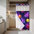 thumbnail image 4 of Bowling No Hook Shower Curtain with Snap in Liner Purple Yellow Red Bowling Balls Bottles Sports Black Waterproof Bathroom Shower Curtain with See Through Top Window for Bathtub 54" x 78", 4 of 9