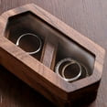thumbnail image 6 of Casegrace Transparent Lid Wooden Jewelry Box Wedding Rings Jewelry Display Case Dual Compartments Storage Organizer Velvet Lining Jewellery Box, 6 of 7