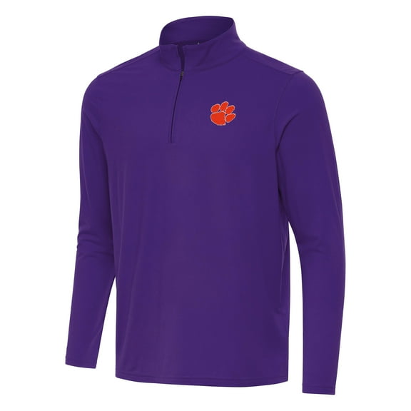 Men's Antigua Purple Clemson Tigers Intent Quarter-Zip Top