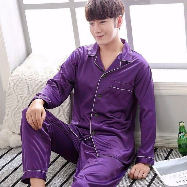 Ropa Pijama Hombre Verano Seda Pijamas De Primavera Y Otoño Para