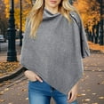 thumbnail image 3 of Fewfanhot Women's Button Maxi Cape Shawl Knitted Shawls Wrap Cardigan Cape Wool Shoulder Tops Scarf Solid Color, 3 of 4