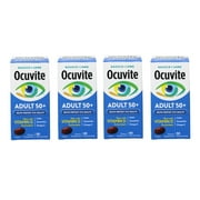 (4 pack) Ocuvite Eye Vitamin & Mineral Supplement, Contains Zinc, Vitamins C, E, Omega 3, Lutein, & Zeaxanthin, Bausch & Lomb Ocuvite Adult 50+ Eye Vitamin & Mineral Softgels, 50 Count