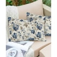 thumbnail image 6 of Blue Gray Spring Floral Throw Pillow Covers, Vintage Botanical Soft Breathable Pillow Cases with Invisible Zipper for Sleeping, King Size Pillowcases for Couch Bed Sofa Chair 20x36 Inches, 6 of 6
