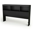 thumbnail image 1 of South Shore Spark Full Bookcase Headboard with Storage, in Pure Black, 1 of 8
