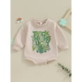 thumbnail image 2 of Infant Baby Sweatshirt Romper Spring Long Sleeve Round Neck Print Bodysuit Playsuit, 2 of 8