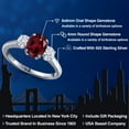 thumbnail image 2 of Gem Stone King 925 Sterling Silver Ring Rhodolite Garnet Moissanite (1.81 Cttw), 2 of 7