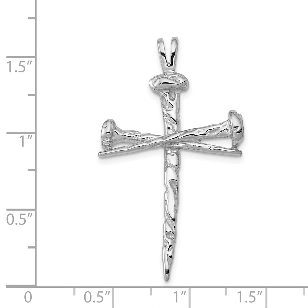 FJC Finejewelers 14 kt White Gold Nail Cross Charm 42 mm x 25 mm