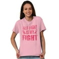 thumbnail image 4 of Breast Cancer Her Fight Pink Ribbon Women's Plus Size Graphic Tee Brisco Brands 5X, 4 of 5