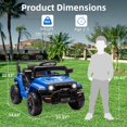 thumbnail image 4 of Lumiparty 12V Ride On Toy, Kids Ride On Truck Car with Remote Control, Steering Wheel Music, Kid Electric Vehicles with Led Lights, 2 Speeds, for Age 3-5, Blue, 4 of 7