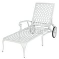 thumbnail image 2 of Hassch Outdoor Chaise Lounge with 3-Position Adjustable Backrest, Cast Aluminum Lying Bed for Outside, Balcony, Lawn, Beach, Backyard, White, 2 of 9