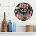 thumbnail image 3 of Coolnut Sloth and Flowers Wall Clock Round Vintage Silent Non Ticking Battery Operated Accurate Arabic Numerals Design for Home Kitchen Living Room Bedroom 10 Inch Home Decor, 3 of 5