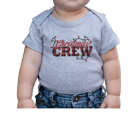 

7 ate 9 Apparel Kids Merry Christmas Shirts - Christmas Crew - Buffalo Plaid - Grey Onepiece 12-18 Months
