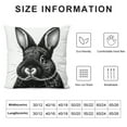 thumbnail image 5 of JEUXUS Black Rabbit Animal Print Throw Pillow Cover Short Plush Pillowcase White, 5 of 5