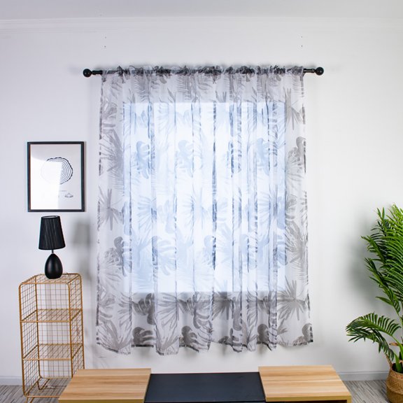2X A Curtain Trees Sheer Curtain Tulle Window Treatment Voile Drape Valance Fabric Curtain