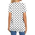 thumbnail image 3 of Jalioing Women's Short Sleeve Summer Tops Print V Neck Button Tunic Shirts Loose Casual Summer Blouses Clothes, 3 of 7