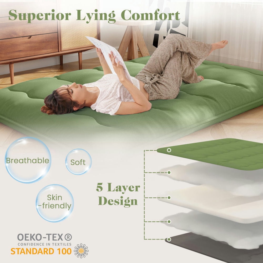 Barara King Mattress, Floor Mattress, Sleeping Pad,Floor Mattress with Washable Cover and Carry Bag-Full Size