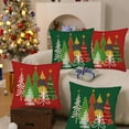 thumbnail image 4 of Green Christmas Pillow Covers 20x20 Inch Set of 2 Christmas Tree Xmas Farmhouse Decoration Pillow Cases New Year Winter Holiday Cotton Linen Cushion Cover for Home Sofa Couch Decor, 4 of 6