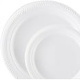 thumbnail image 2 of Disposable 7" inch Round White Plastic Plates - China Like Party Plates, Heavy Duty Small Disposable Dessert Plates, Salad Plate, Weddings, Serveware (50), 2 of 2