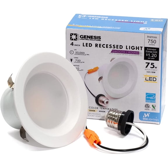 MW Lighting 4 Inch LED Retrofit Downlight, 5CCT,Dimmable, Recessed Lights, 1 Count