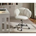 thumbnail image 6 of Yaheetech Upholstered Desk Chair with Cloud-shaped Backrest,White, 6 of 7