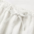thumbnail image 5 of Men's Drawstring Loose Linen Beach Pants Lightweight Elastic Waist Yoga Lounge Cotton Trousers Pajamas - 3XL, 5 of 6