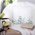 thumbnail image 4 of Sage Green Botanical Throw Pillow Covers, Soft Pillowcases with Invisible Zipper, Pastoral Leaf Watercolor Decorative Square Pillow Cushion Covers for Living Room Couch Sofa Bed 24x24 Inches, 4 of 8