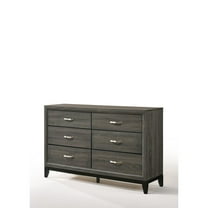 ACME Valdemar Metal and Wood Bedroom Dresser in Weathered Gray