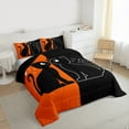 thumbnail image 3 of jejeloiu Orange Black Full Size Comforter Sets,Black Pet Cat Kitten Bedding Comforter Set,Cartoon Loves Heart Print Bedding Sets For Kids,Super Cozy Room Decor Reversible,3 Pieces, 3 of 8