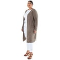 thumbnail image 4 of Wright's Women's Plus Size Long Sleeve Open Front Pocket Jersey Duster Cardigan, 1X-5X, 4 of 7