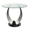 thumbnail image 2 of Furniture of America Faz Glass Top Pedestal Counter Table in Black and Silver, 2 of 7