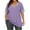Light Purple, variant on Printed Short Sleeve Round Neck T Shirt Top for Women Everyday Casual Comfort, L, Navy