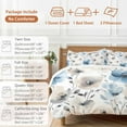 thumbnail image 6 of Abstract Brown Bedding Duvet Cover Set King Size 4 Pieces Blue Floral Vintage Watercolor Blossom Flowers Bedding Set with Zipper Closure, 1 Comforter Cover 92x106 Inches 1 Flat Sheet & 2 Pillow Cases, 6 of 7