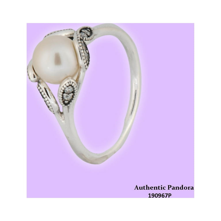 PANDORA Luminous Leaves Ring White Pearl Clear CZ Walmart