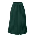 thumbnail image 4 of Robes pour Femmes Taille Haute en Chiffon à Volants Jupe Midi Unie Longueurs Longues Robe de Printemps Vert Foncé m, 4 of 4