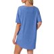 thumbnail image 3 of Camisón de mujer INSPIRE CHIC, camiseta de noche con cuello en V, camisón cómodo y oversized, talla XL, azul, 3 of 6
