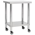 thumbnail image 2 of Mesa de trabajo de cocina VidaXL de acero inoxidable con almacenamiento, 2 of 9
