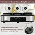 thumbnail image 4 of Superjoe Triple Slow Cooker 3x1.5 Quart Electric Food Warmer Pot Buffet Server, Adjustable Temp Removable Ceramic Pots Lid Rests, 4 of 10