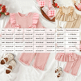 thumbnail image 3 of Emitonse Toddler Baby Girl Fall Winter Clothes Outfit Girls Long Sleeved Long Legged Set Comfortable Soft Plaid Print Girls Long Sleeved Flutter Sleeve Set Khaki,Size 2-3 Years, 3 of 6