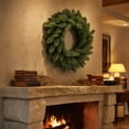 thumbnail image 4 of Fmbmuo Artificial Christmas Wreath, 17.72 inch Pine Needle Front Door Wreath, Green Leaves Greenery Indoor Outdoor Wreath Christmas Decorations, 4 of 5