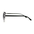 thumbnail image 4 of Mens Classic Airforce Crossbar Rectangle Metal Aviator Sunglasses Silver Smoke, 4 of 4
