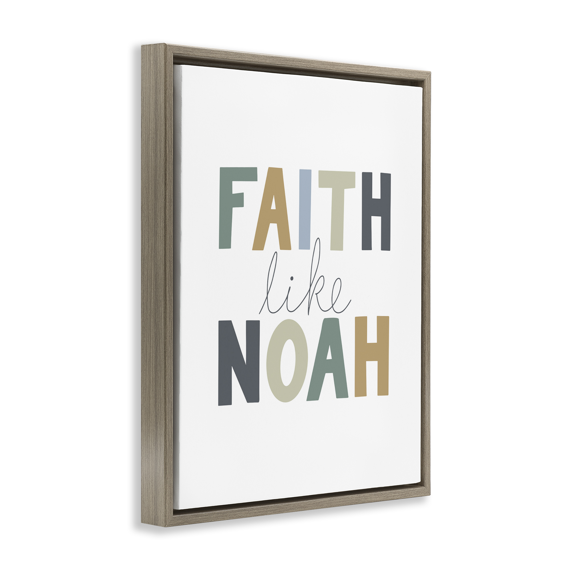 Stupell Industries Faith Like Noah Religious Painting Brown Floater Framed Art Print Wall Art, 25 x 31