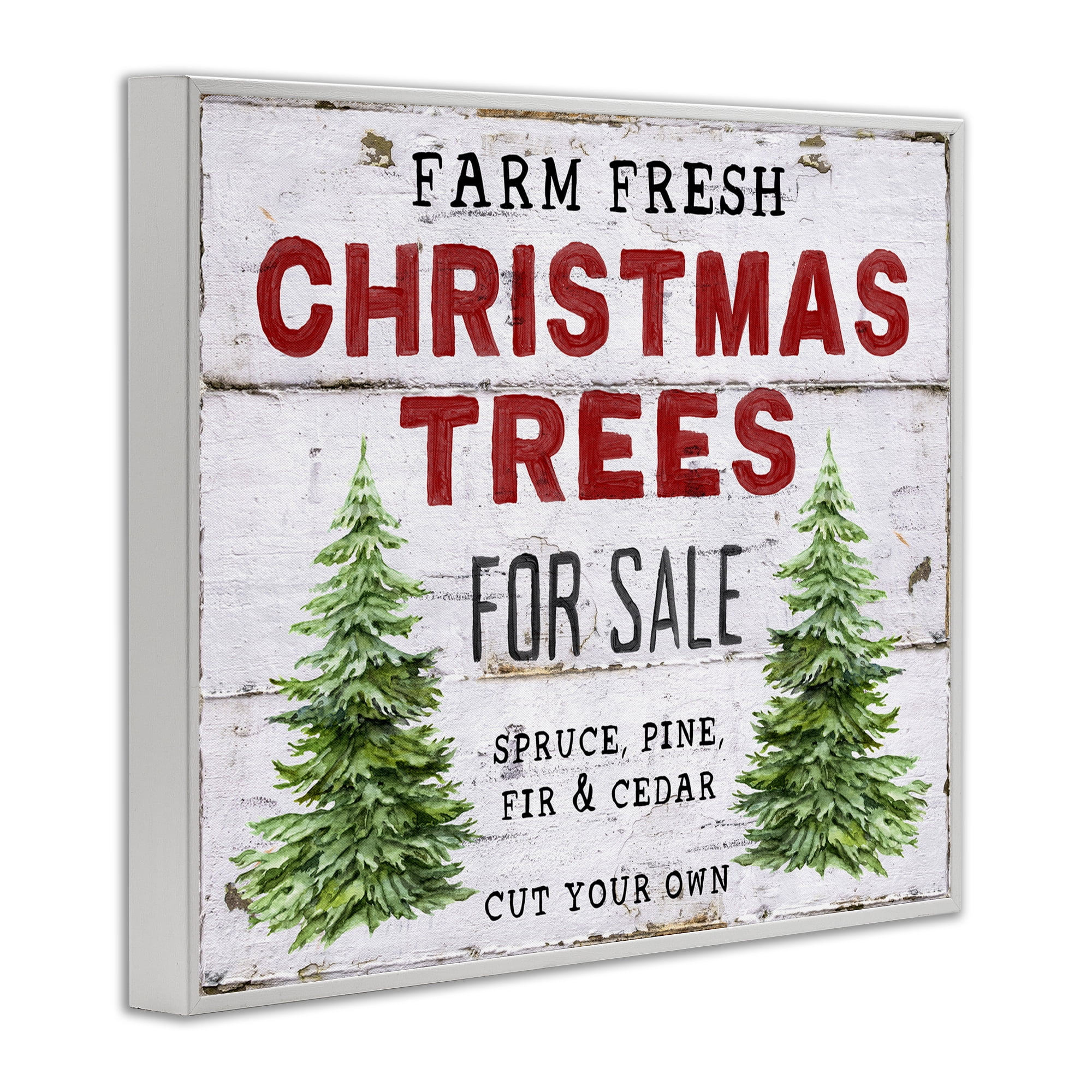Stupell Industries For Sale Christmas Trees Holiday Painting White Framed Art Prints Wall Art, 14 x 11