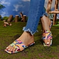 thumbnail image 4 of Sandals & Flip-Flops Reduced Price ! RYDCOT Shower Sandals,Pillow Slippers,Popular New Low Heel Flat Sandals Spring/Summer Women's Graffiti Candy Colors Fashion Shoes Slippers Multicolor 6.5(38), 4 of 7