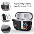 thumbnail image 4 of Funda de silicona con dibujos animados 3D para AirPods Pro 2, estuche de auriculares con bolígrafo de limpieza y gancho, consola de juegos retro creativa, 4 of 5